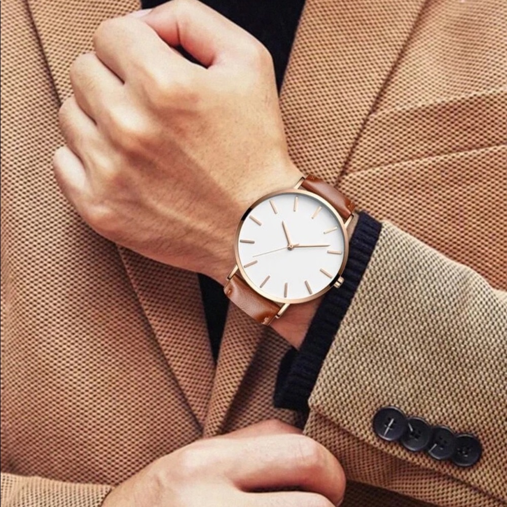 Men Round Pointer Quartz Watch - Picture 3 of 3